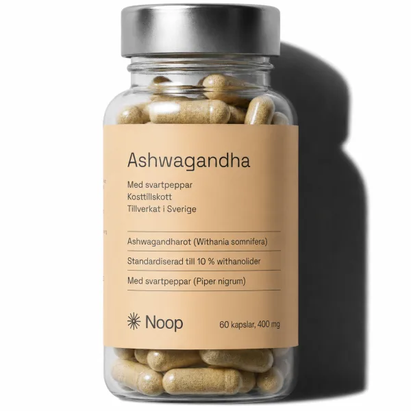 Noop Ashwagandha med svartpeppar, burk med 60 kapslar