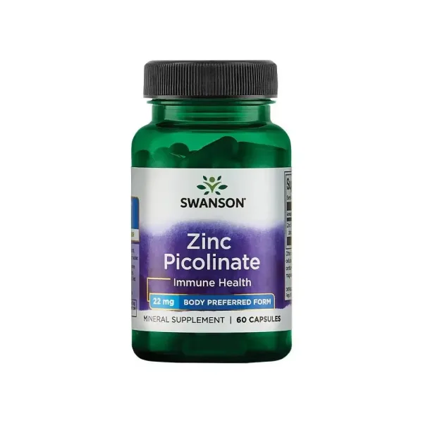 Swanson Zinc Picolinate 22 mg, burk med 60 kapslar